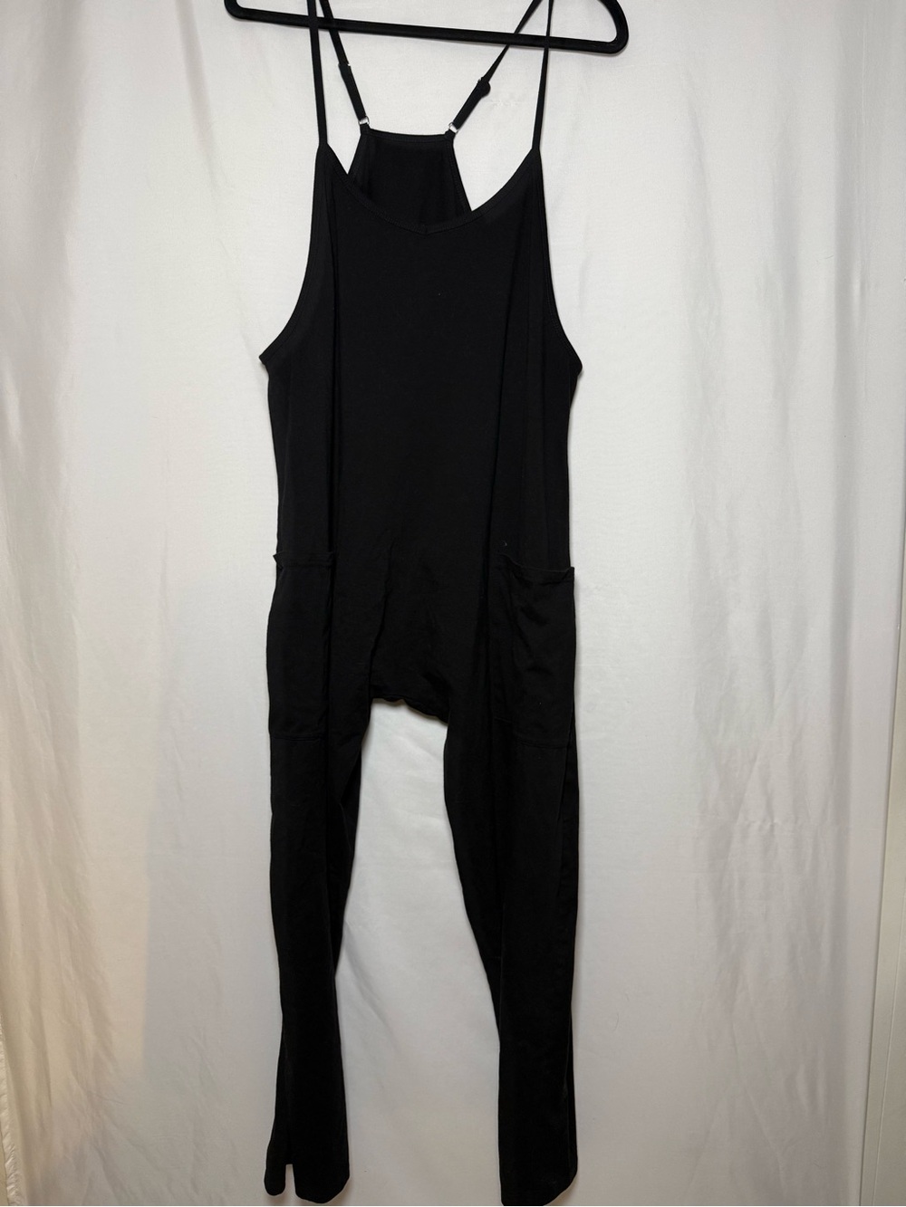 SHEIN Black Slim Spaghetti-Strap Jumpsuit